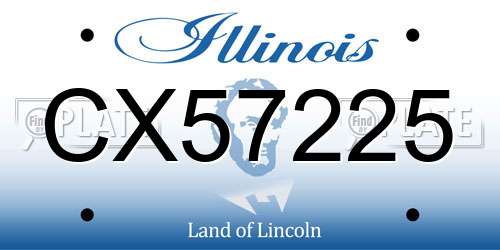 CX57225 Illinois License Plate