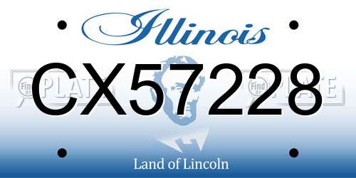 CX57228 Illinois License Plate