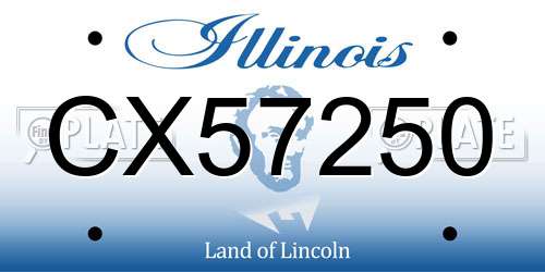CX57250 Illinois License Plate