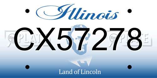 CX57278 Illinois License Plate