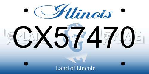 CX57470 Illinois License Plate