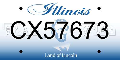 CX57673 Illinois License Plate