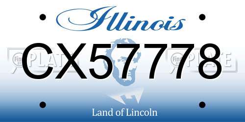 CX57778 Illinois License Plate