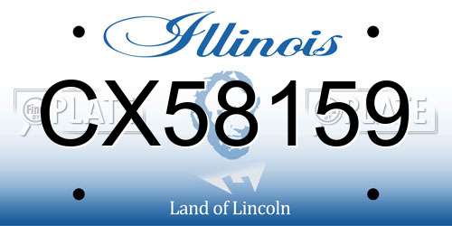 CX58159 Illinois License Plate