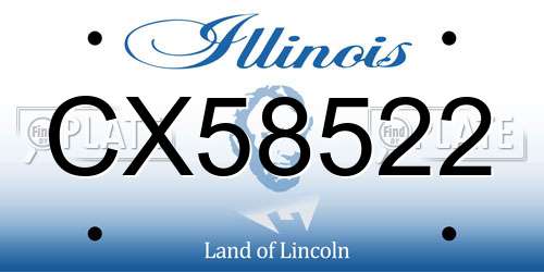 CX58522 Illinois License Plate