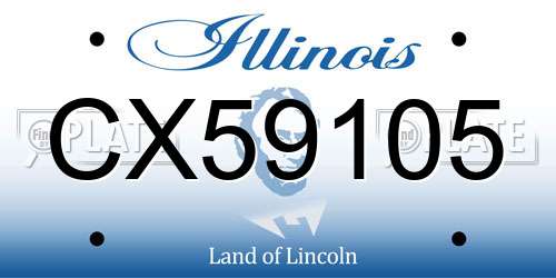 CX59105 Illinois License Plate