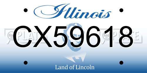 CX59618 Illinois License Plate