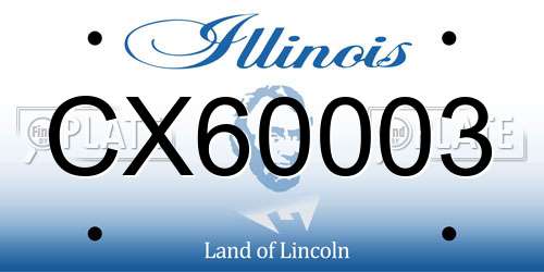CX60003 Illinois License Plate