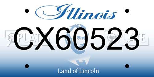 CX60523 Illinois License Plate