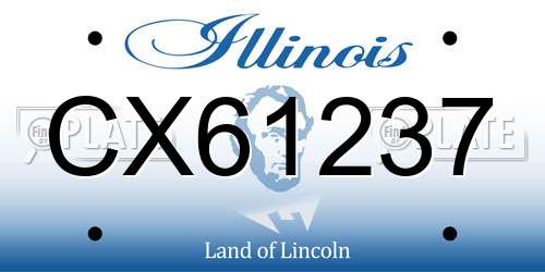 CX61237 Illinois License Plate