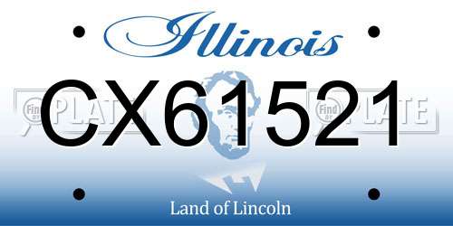 CX61521 Illinois License Plate