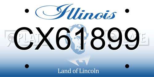 CX61899 Illinois License Plate