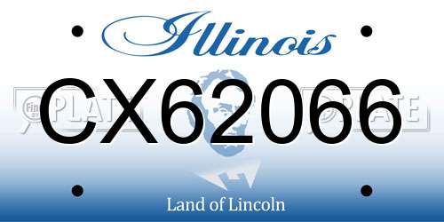 CX62066 Illinois License Plate