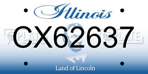 CX62637 Illinois License Plate