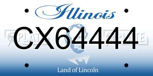 CX64444 Illinois License Plate