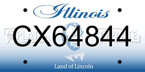 CX64844 Illinois License Plate