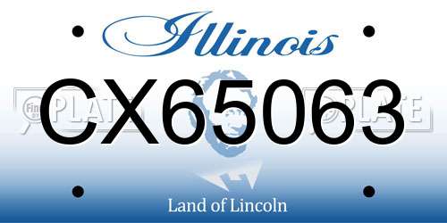 CX65063 Illinois License Plate