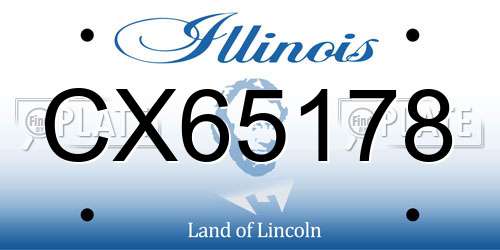 CX65178 Illinois License Plate