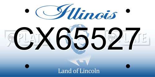 CX65527 Illinois License Plate