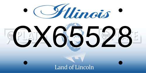 CX65528 Illinois License Plate
