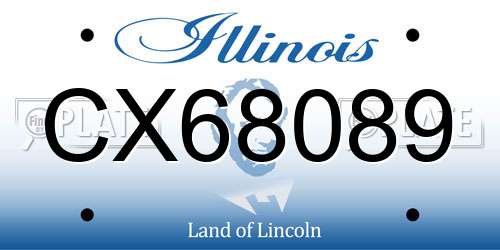 CX68089 Illinois License Plate