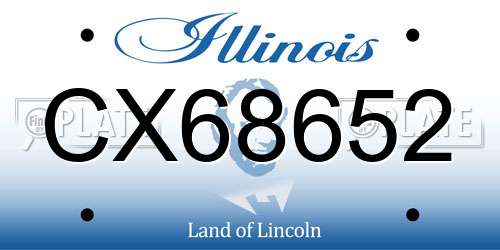 CX68652 Illinois License Plate