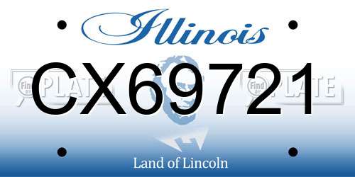 CX69721 Illinois License Plate