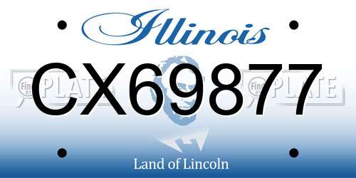 CX69877 Illinois License Plate