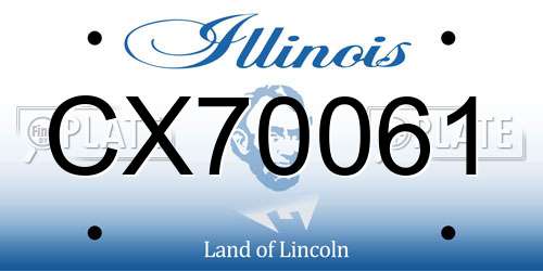 CX70061 Illinois License Plate