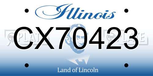 CX70423 Illinois License Plate