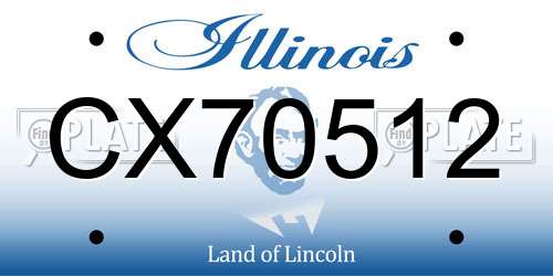 CX70512 Illinois License Plate