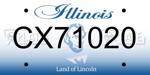 CX71020 Illinois License Plate