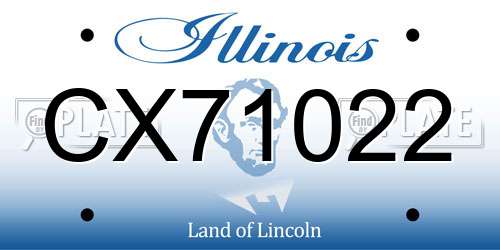 CX71022 Illinois License Plate