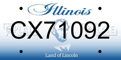 CX71092 Illinois License Plate