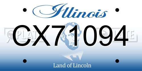CX71094 Illinois License Plate