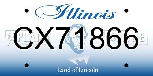 CX71866 Illinois License Plate