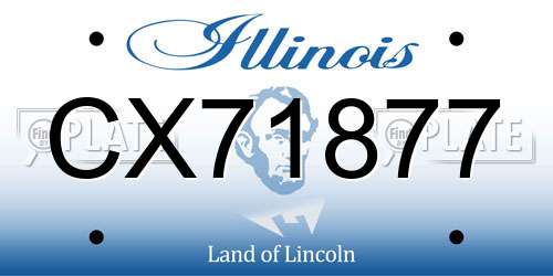CX71877 Illinois License Plate