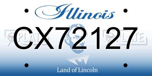 CX72127 Illinois License Plate
