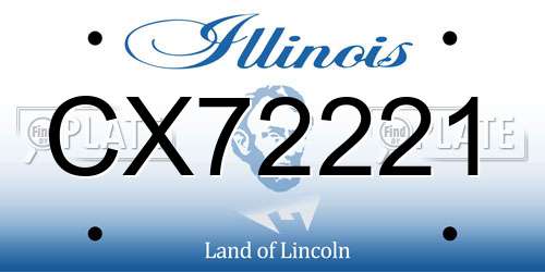 CX72221 Illinois License Plate