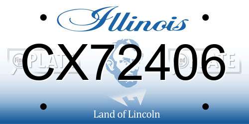 CX72406 Illinois License Plate