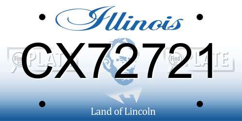 CX72721 Illinois License Plate
