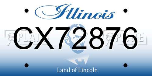 CX72876 Illinois License Plate