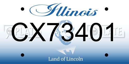 CX73401 Illinois License Plate