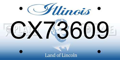 CX73609 Illinois License Plate