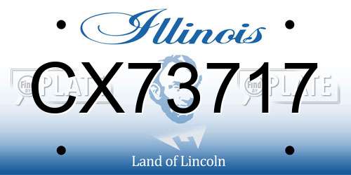 CX73717 Illinois License Plate