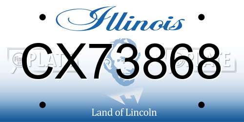 CX73868 Illinois License Plate