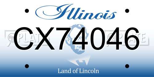 CX74046 Illinois License Plate
