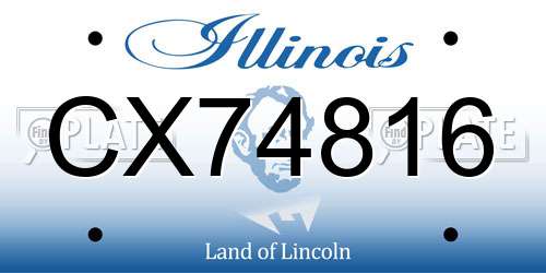 CX74816 Illinois License Plate