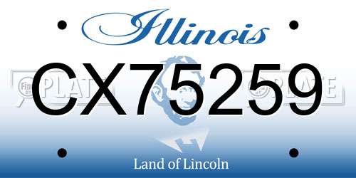 CX75259 Illinois License Plate