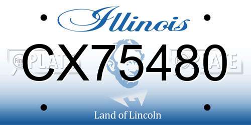 CX75480 Illinois License Plate